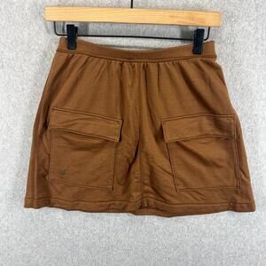 Ibex Womens XS Merino Wool Short Skirt Square Pocket Brown‎